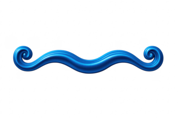 Blue decorative scroll element swirl design transparent