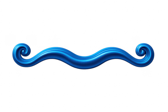 Blue decorative scroll element swirl design transparent - Powered by Adobe