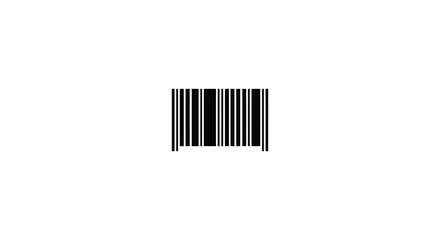 A simple black barcode silhouette against a clean white background representing commerce and identification silhouette