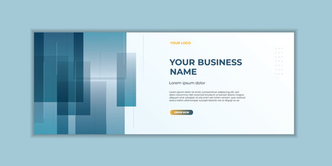 Blue geometric banner template. Modern abstract graphic design Banner background template