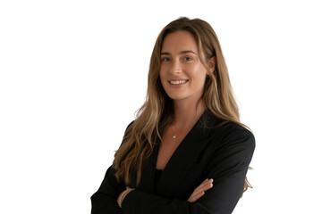 Professional woman smiling isolated on transparent background