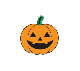 A carved Halloween pumpkin with a scary face, isolated on a black background