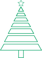 Abstract Geometric Christmas Tree Illustration. Contemporary Holiday Symbol for Greeting Cards and Decor.