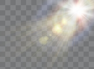 Vector transparent sunlight special lens flare light effect