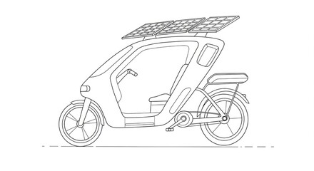 Innovative solar-powered electric trike concept ready for sustainable urban transport and eco-friendly commuting solutions