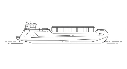 Sleek modern cargo ship navigates calm waters, a symbol of global trade and efficient logistics, perfect for industry and transport themes.