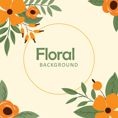 Colorful floral background in flat style