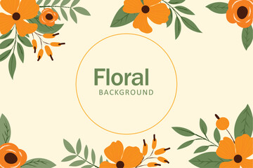 Fondo floral colorido en estilo plano