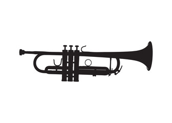 Fototapeta premium Vector art of silhouette of a trumpet, a musical instrument