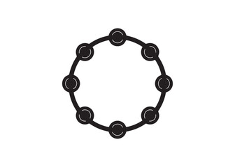 Vector art of circular connection, a network of interconnected nodes