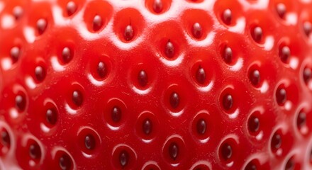 macro view fresh ripe strawberry surface seeds