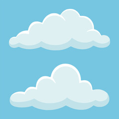cumulus white cloud nature weather sky flat color vector illustration template design