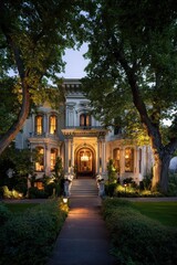 A large house with a lot of trees