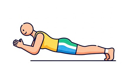 Illustration of a person doing a plank exercise for core strength.