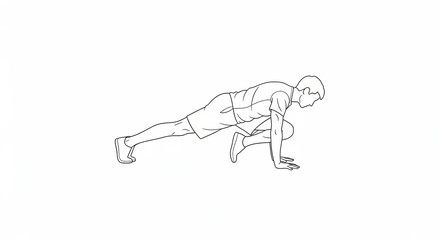 Man performing mountain climber exercise for fitness and health.