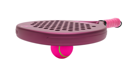 Padel Paddle and Tennis Ball Set for Recreational Paddle Ball Game on White Background, Studio View