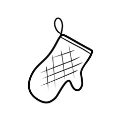 Quilted Oven Mitt or Glove Line Art