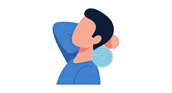 Person applying cold compress to neck for pain relief and recovery. - Powered by Adobe