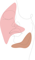 Women Face Line Art Element