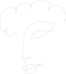 Women Face Line Art Element