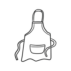 Kitchen Cooking Apron with Pocket Line Art