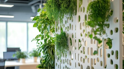 A wall with plants growing on it