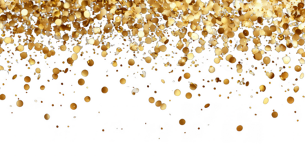 Golden confetti falling creates a festive and joyful atmosphere, perfect for celebration and special occasions.