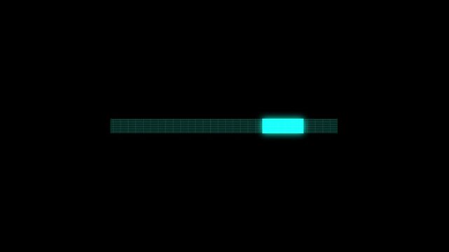 System update and processing bar icon animation on black background. Abstract cyan color loading, update, load, processing bar. 4k video. 