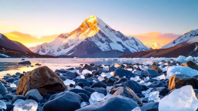 Majestic mountain sunrise landscape