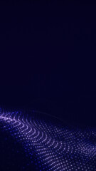 Soft purple light particles on dark surface, abstract technology and science pattern.