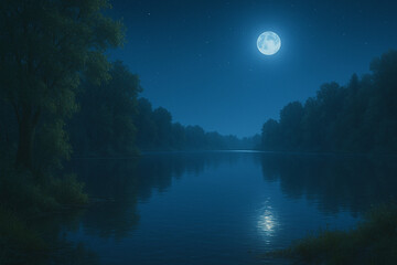 夜の湖