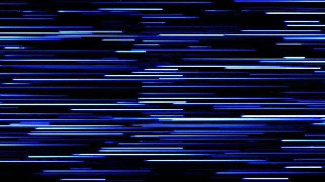 Abstract image of horizontal blue neon lines against a black background, evoking speed