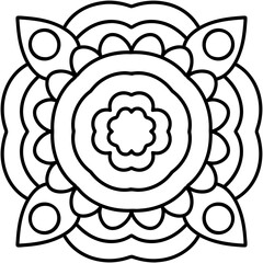 black and white cat mandala design