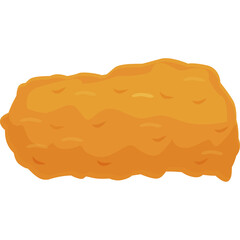 Golden Brown Chicken Nugget Isolated on Transparent Background Delicious Crispy Fast Food Snack Object Detailed Texture Realistic Illustration for Culinary Themes