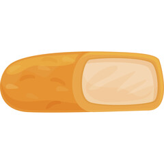 Golden Brown Croquette Cut in Half Showing Creamy White Filling Against Transparent Background A Delicious Food Item Isolated.