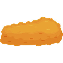 Golden Brown Crunchy Chicken Nugget Isolated on White Background Realistic Food Illustration for Fast Food Concepts