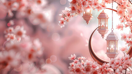 white pink with lamp and crescent