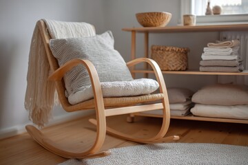 A wooden rocking chair