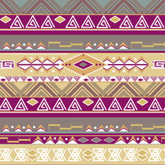 African ethno abstract seamless tribal pattern with decorative folk elements