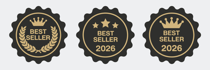 Bestseller Label and Sticker Badge Icons