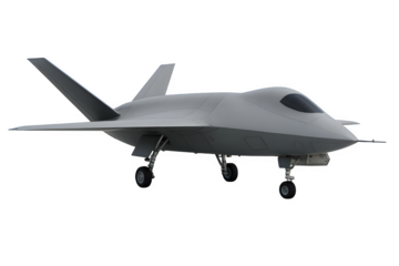 TAI Anka-3 Stealth UAV Drone Landing – 3D Render, Transparent PNG