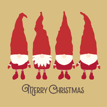 北欧の妖精トムテのクリスマス用ベクターイラストセット