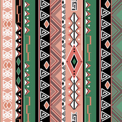African ethno abstract seamless tribal pattern with decorative folk elements