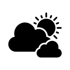 Vector solid black icon for Partly cloudy
