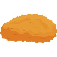 Golden Brown Fried Chicken Nugget With Textured Surface Isolated On Transparent Background Simple Food Icon