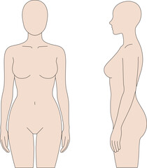 Female Mannequin Body Outline Illustration
