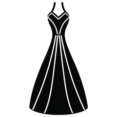 halter neck evening gown vector icon