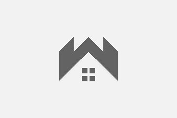 letter W home minimalist logo