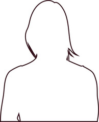 Minimalist pensive woman outline vector, great for art prints, beauty themes, and introspective visuals.