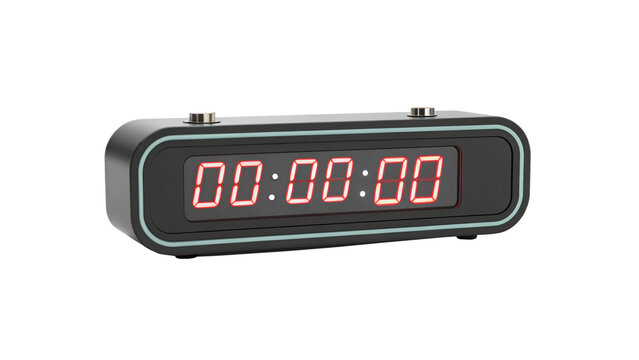Digital clock showing 000000 time isolated on transparent background
